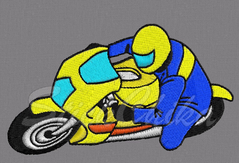 Stickmuster Stickdatei Biker Racer Bild 1