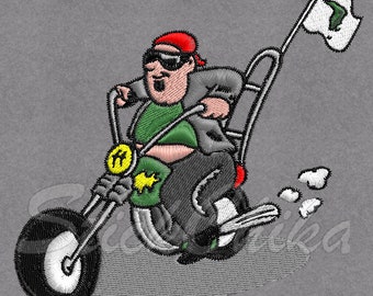 Embroidery pattern embroidery file motorcycle biker