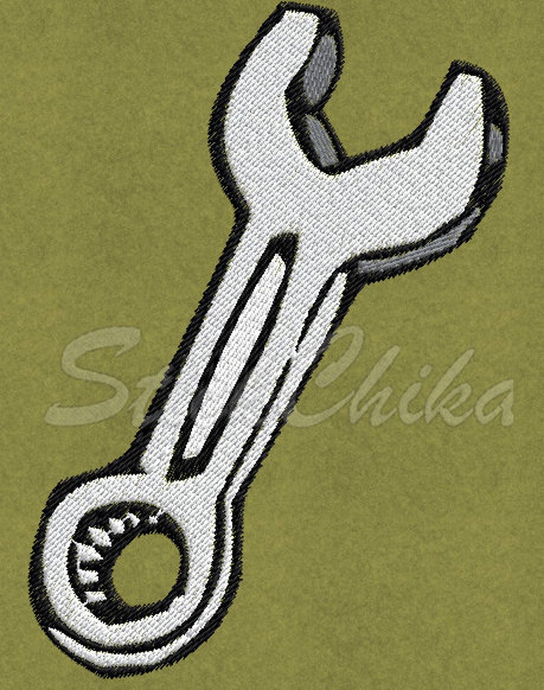 Embroidery pattern embroidery file wrench image 1