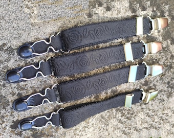Reggicalze con clip, 4 pezzi, neri