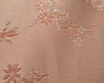 Tissu corset jacquard de 0,5 m, tissu uni, fleurs en rose saumon