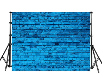 Blue Brick Backdrop for Photography Backdrops Birthday Baby Shower Wall Party Decor Backdrop Background Printed Photo Booth Props JHGB126