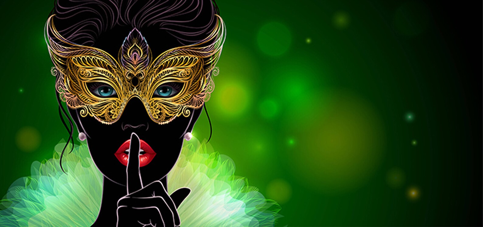 Masquerade Mask Backdrop Green Background Printed Fabric | Etsy