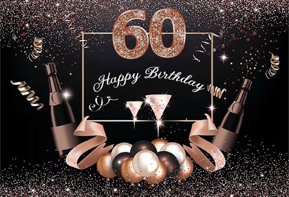 60th Birthday Backdrop for Photography Happy Birthday Party - Etsy Ireland