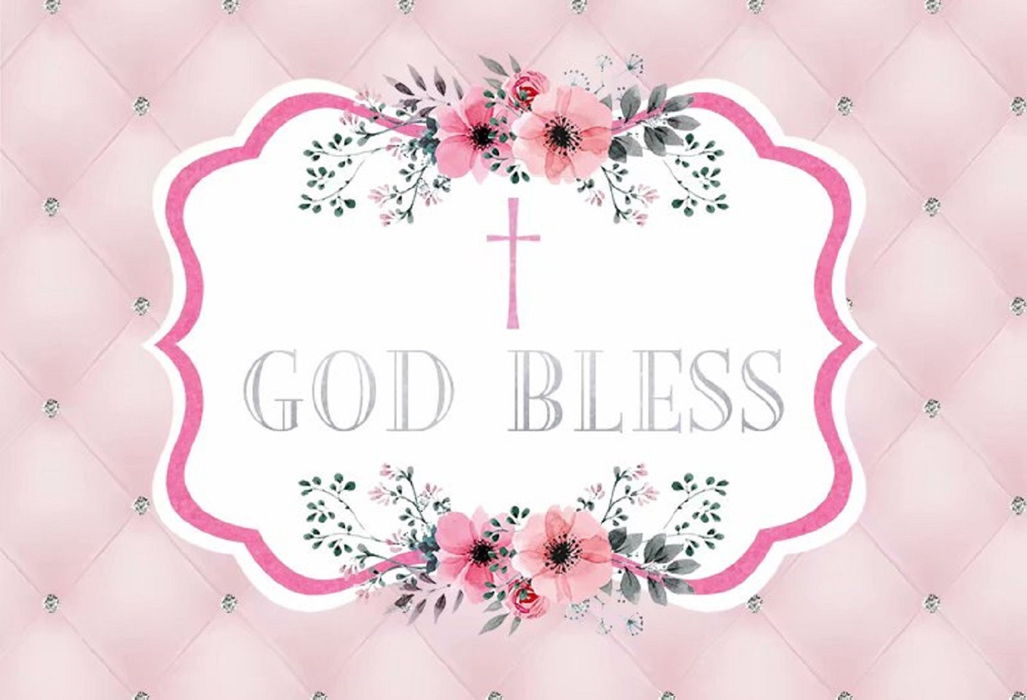 Holy Communion Backdrop for Photography Backdrops Floral First Communion Decorations Banner Baptism Photo Background Printed
