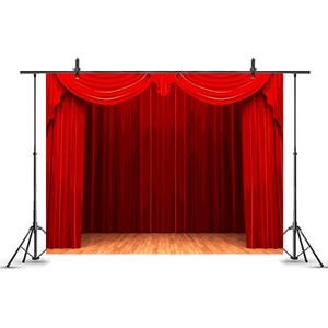 Red Curtain Photography Backdrop: Theater Stage Scene Prop