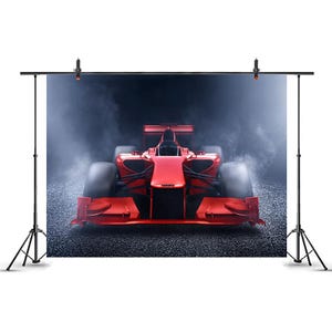F1 Racing Backdrop for Photoshoot Speed Theme Photo Booth Background Wrinkle-Resistant Polyester F1 Party Decor Grand Prix Birthday