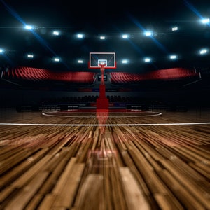 Basketball Court Backdrop- Sport Arena ,Backboard,Sports Studio- Printed Fabric Photography Background BB02