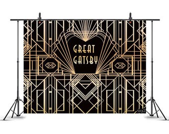 Photography background Gatsby golden stripes luxurious party background photobooth photo studio shoot prop