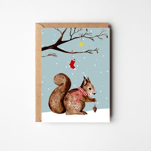 Weihnachtskarte Eichhörnchen l Postkarte l Weihnachten l Winter l Grußkarte l Advent