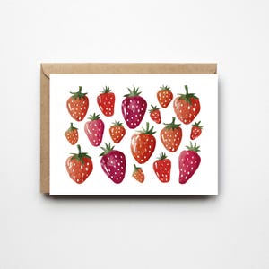 Postkarte Erdbeeren | Frühling | Sommer | Grußkarte | Geburtstag | Naturkarton