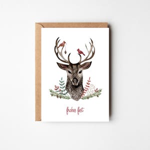 Weihnachtskarte Hirsch l Weihnachten l Winter l Grußkarte