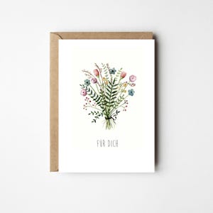 Postkarte Blumenstrauß | Ostern | Muttertag | Naturkarton