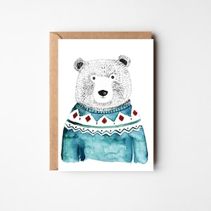 Postkarte Bär l Bear l Natur l Naturkarton l Grußkarte