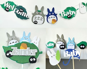 Forest Spirit Baby Shower Party Bundle Party Decorations. Welcome Baby Bundle. My Neighbor Totoro Cake Topper Centerpiece.Totoro Party Decor