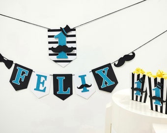 Personalized Boys Little Man 3D Mustache 1st Birthday Party Decors Party Banner Bunting Garlands. First Birthday Photo Backdrop Wall Hanging