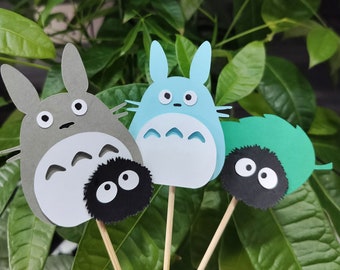 12 pcs My Neighbor Tororo Party Decoration. Forest Spirit Totoro Cupcake Toppers Dessert Toppers. Totoro Baby Shower Decor. 1st Birthday