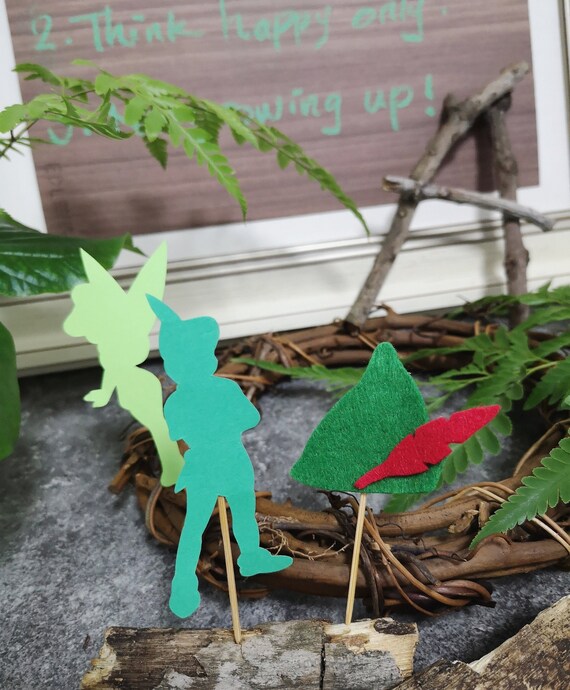 12 Pcs Neverland Green Peterpan Tinkerbell Cupcake Toppers Etsy