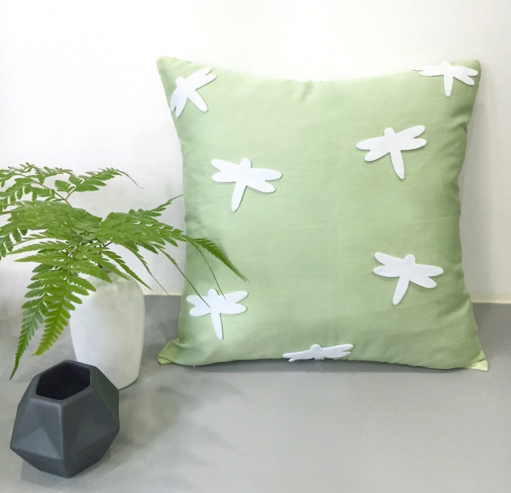 pale green throw pillows