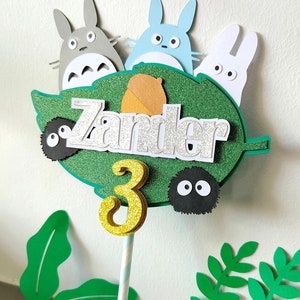 Tororo Birthday Party Decor. Forest Spirit Custom Name Totoro Cake Topper Table Centerpiece. Custom Age. Totoro Baby Shower Decor