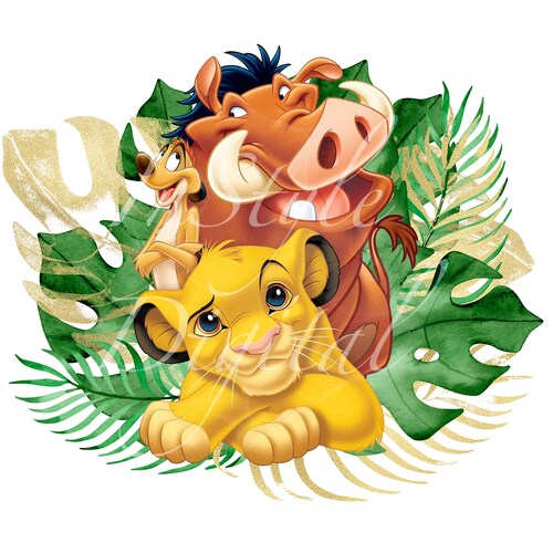Lion King Simba Crown Green Leaves Watercolour Png Clipart - Etsy