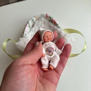Muñeca de silicona de cuerpo completo/Muñeca bebé/bebé miniatura para casa de muñecas/Muñeca bebé renacida de silicona, mini muñecas de 2 pulgadas, bebé real de 2,9 pulgadas