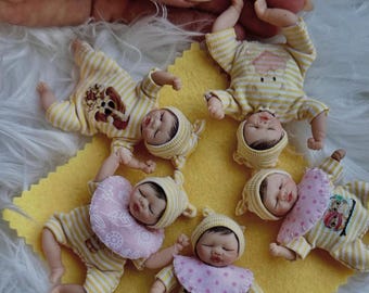 Muñeca bebé renacida en miniatura OOAK: Muñeca artística de arcilla polimérica hecha a mano