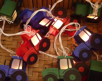 Lichterkette Traktor / Trecker | Kinderzimmer | Bauernhof | Geschenk für Jungen |  Individuelle Farbwahl | Verschiedene Ausführungen