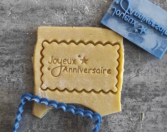 Timbre à biscuits petit beurre Joyeux Anniversaire