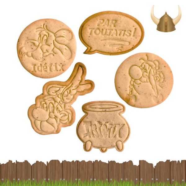 Emporte-pièce thème Astérix coupe biscuit timbre à biscuit