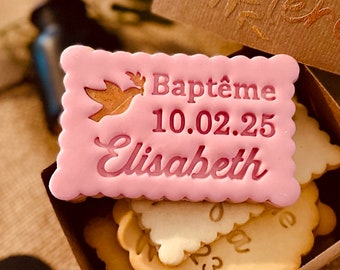 Timbre à biscuits Baptême Emporte-pièce baptême timbre à biscuits personnalisé