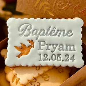 Baptism cookie stamp Baptism cookie cutter personalized cookie stamp