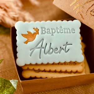 Baptism cookie stamp Baptism cookie cutter personalized cookie stamp