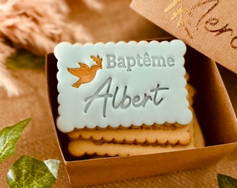 Baptism cookie stamp Baptism cookie cutter personalized cookie stamp