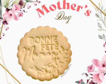 Emporte-pièces fête des mère Timbre à biscuits Bonne fête maman coeur