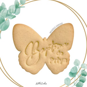 Cookie cutter Baptism butterfly personalized cookie stamp