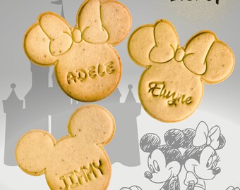 cortador de galletas Mickey y Minnie personalizable Sello de galletas Mickey Cortador de galletas Minnie Mickey Disney