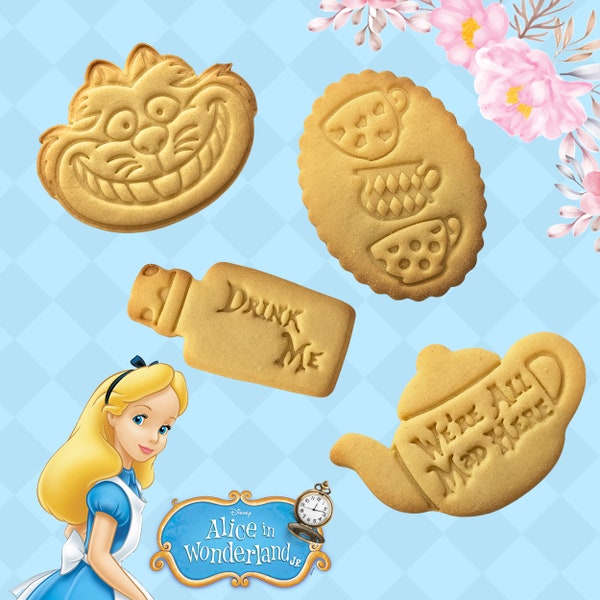 Emporte-pièces Alice au pays des merveilles timbre à biscuit cutter cookie Alice in Wonderland