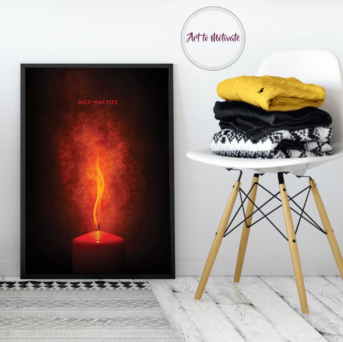 Hold Your Fire // Flame Poster Wall Art Candle Photography Etsy Singapore