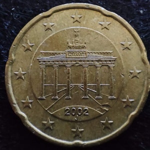 Moneda rara, Moneda de 20 céntimos 2002 J Alemania, 2002 Alemania, J Moneda alemana 2002, Moneda de 20 céntimos de euro, Día del Padre, Regalo coleccionable