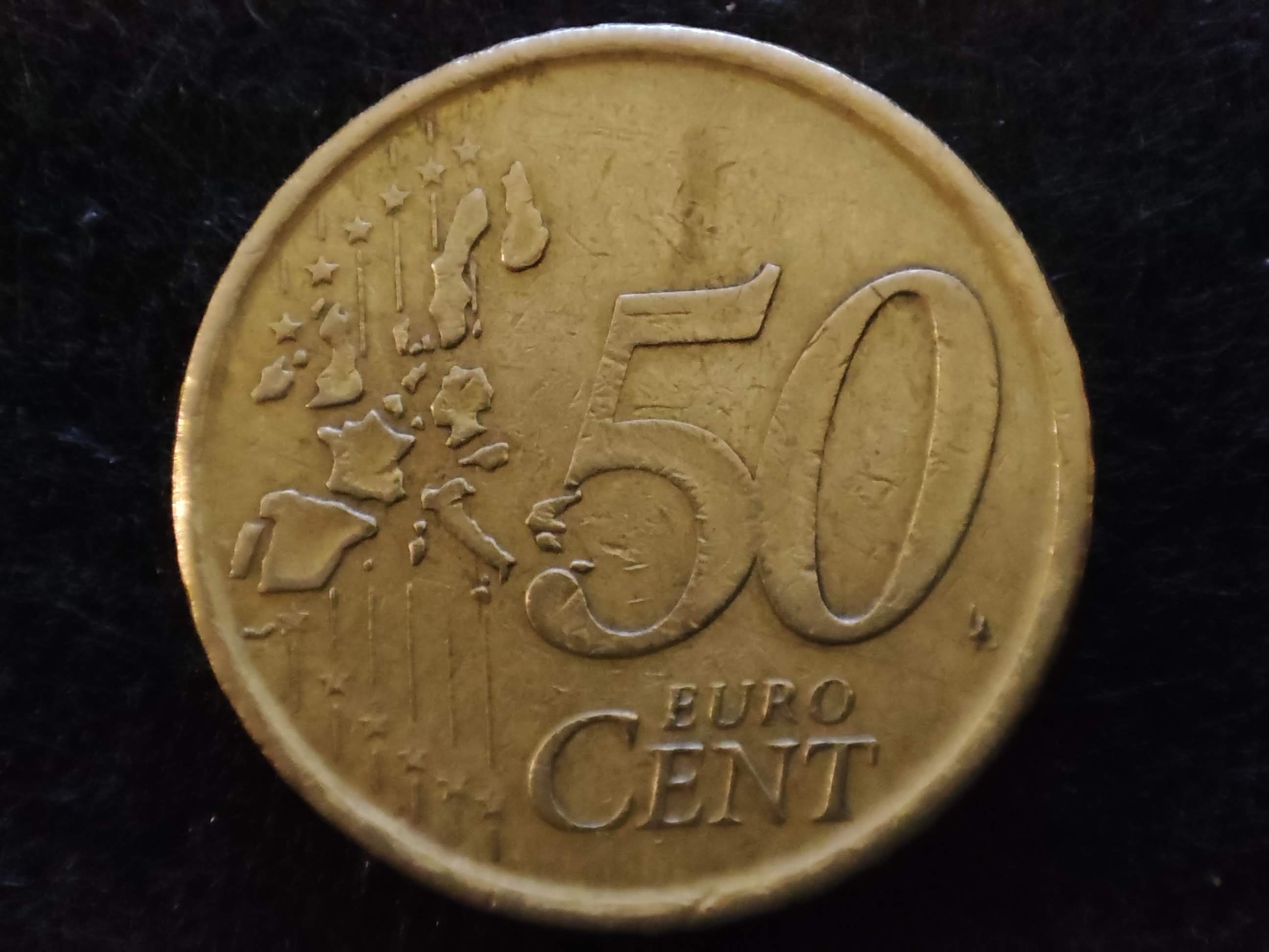 Zeldzame Munt 50 Cent Euromunt 1999 Spanje 1999 Espana Munt Spanje 