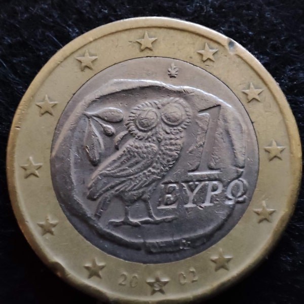 Zeldzame munt, 1 euromunt 2002 met S in ster en muntfout, 2002 Griekenland, Grieks 1 euromunt 2002