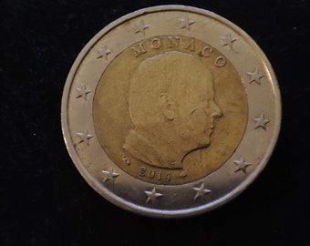 Rare Coin, 2 Euro Coin 2014 Monaco, Monaco 2014 Euro Coin, 2 Euro Coin, Father's Day, Collectible Gift