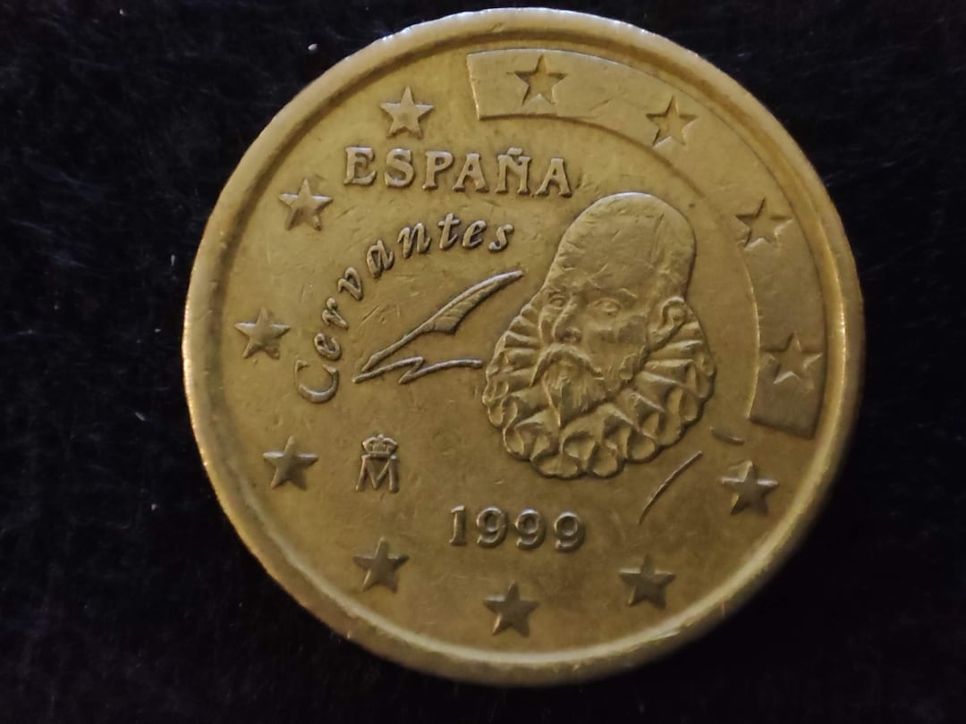 Zeldzame munt, 50 cent euromunt 1999 Spanje, 1999 Espana munt, Spanje ...