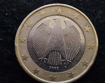 Rare Coin, 1 Euro Coin 2002 Germany F, 2002 Germany Coin, German 2002 Euro Coin, Collectible Gift