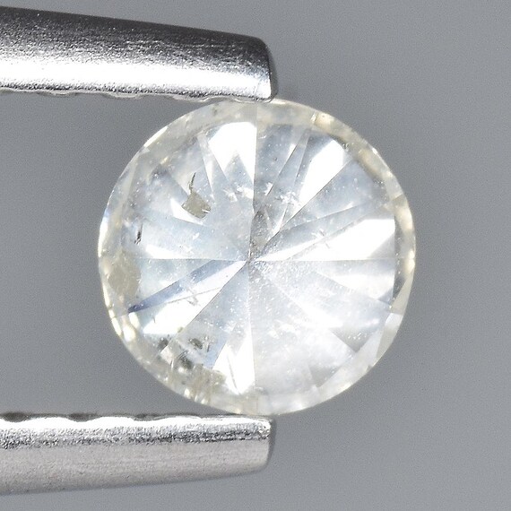 Bague Solitaire Argent 925 – Diamant Brut Naturel Blanc/gris – 0,48 Ct – Taille 7.5 – Fabriquée En Inde