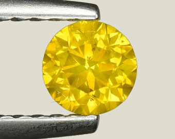 0.35cts 4.2mm Golden Yellow Natural Loose Diamond "SEE VIDEO"