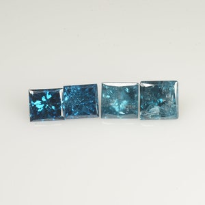 0.70cts Mesmerizing Blue Princess Natural Loose Diamonds Lot &quot;SEE VIDEO&quot;