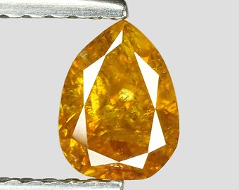 Diamant Naturel 0.31 Ct – Couleur Jaune Orange Intense Fancy – Pureté SI2 – Certificat ALGT – Neuf Avec étiquettes
