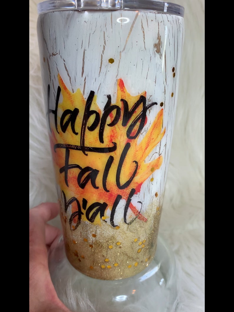 Hand Decorated Stainless Steel Tumblers Etsy
